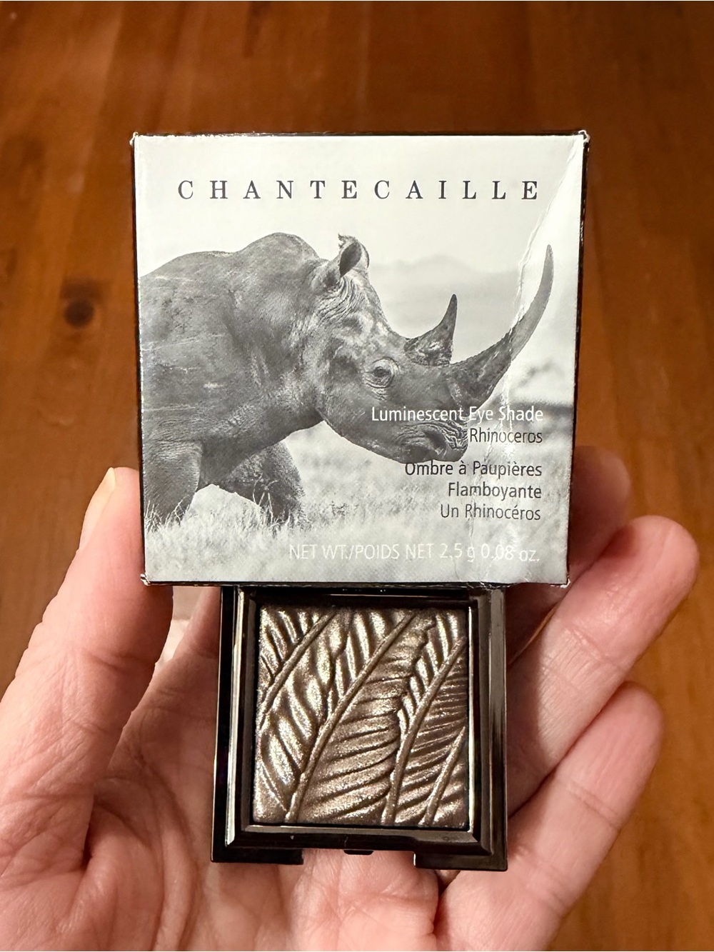 Chantecaille Luminescent Eye Shade — Rhinoceros
Shimmery olive.